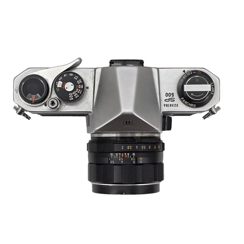 Pentax Spotmatic SP 500 35mm Film SLR Manual Camera with Super Takumar 55/2 Lens